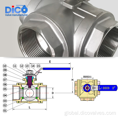 China Stainless Steel L/T Port Three Way Ball Valve Supplier